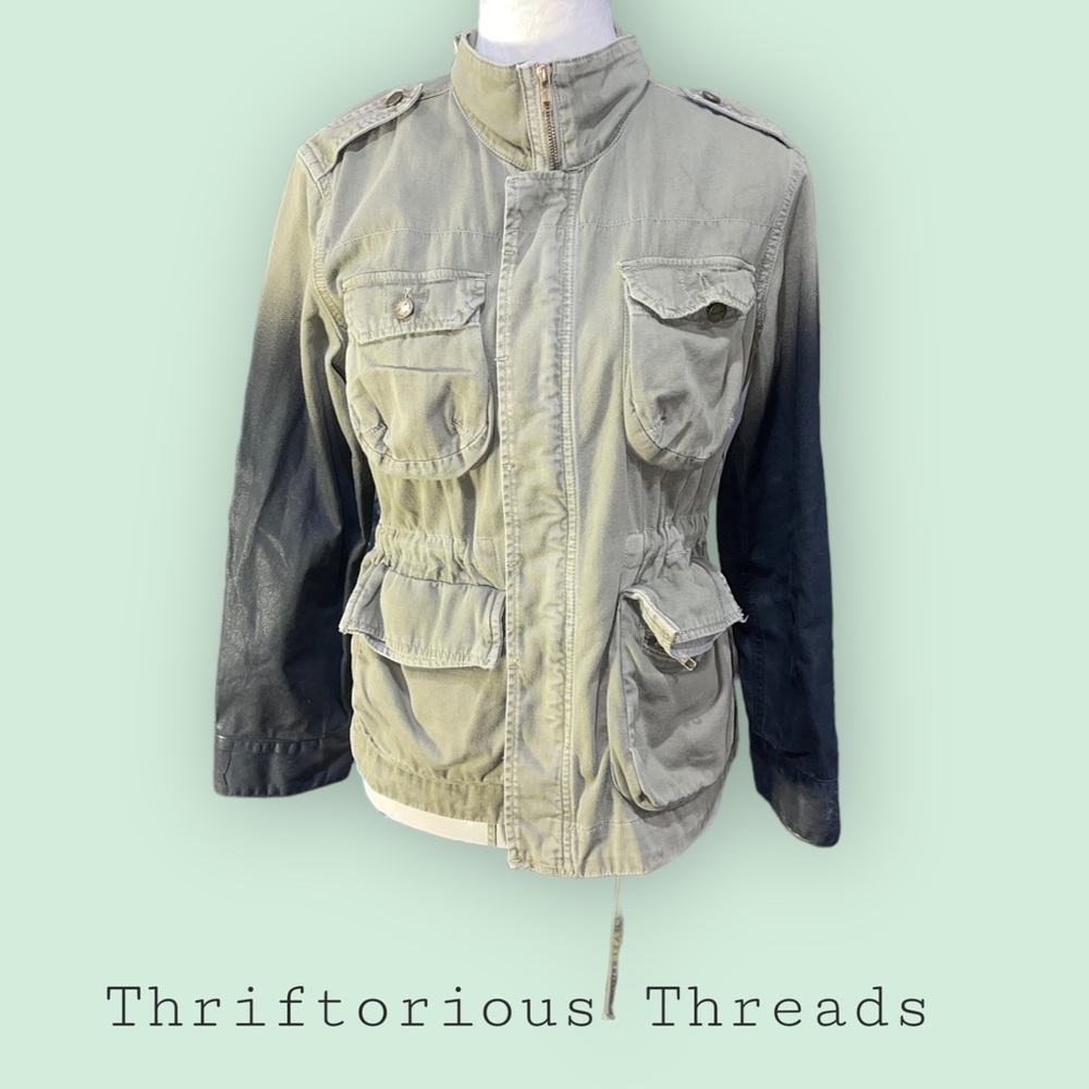 Current/Elliott The Lone Soldier Jacket w/ Ombre Coated Sleeves - Picture 5 of 14